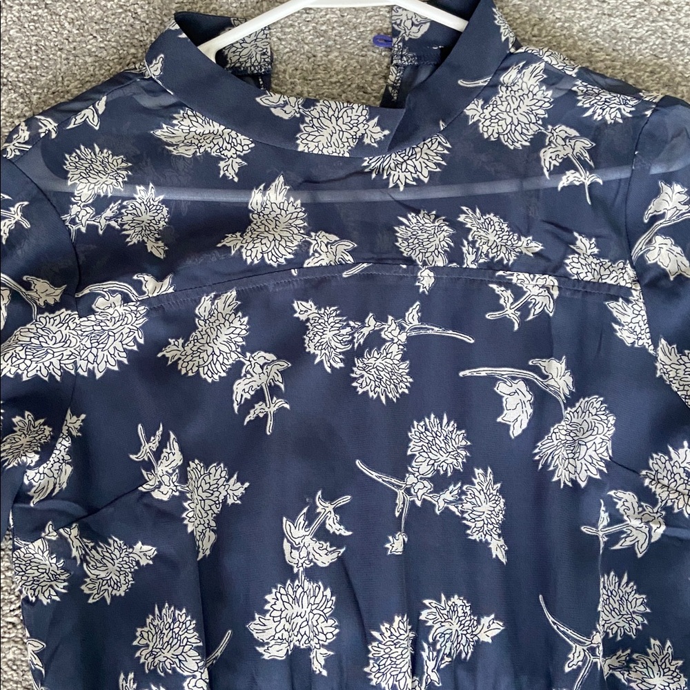 Lulus Floral Dressed Up Dusty Blue Floral Print Midi Dress - Size S - Picture 3 of 3